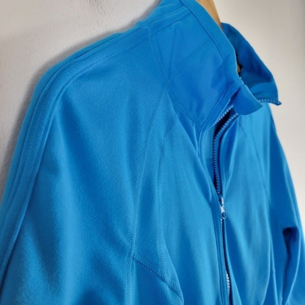 Zella Full Zip Tulip Cuff Long Sleeve Knit Athletic Track Jacket - Picture 3 of 10